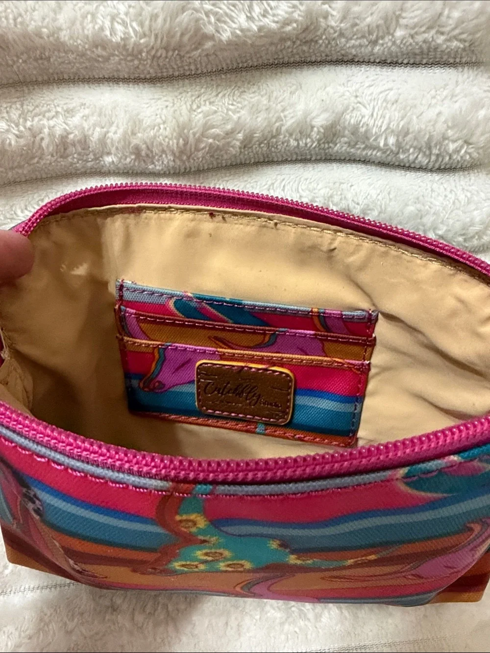 Catchfly Western Multicolor Cow-skulls and Cactus Cosmetic Bag